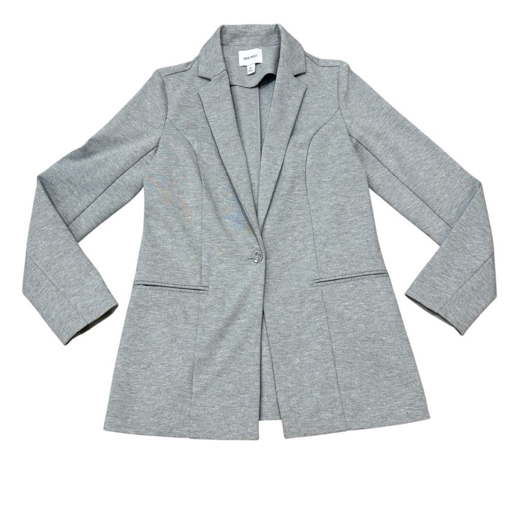 Nine West Gray Grey Ponte Knit Sweatshirt Blazer Size XS